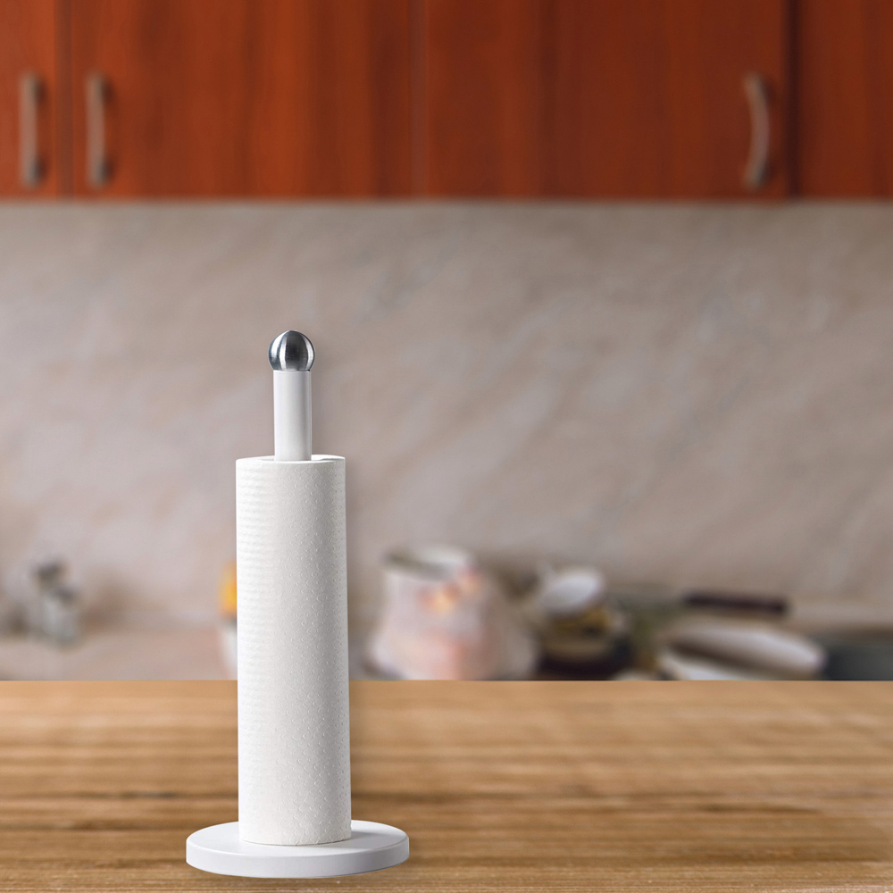 Innoteck Essentials Matt White Kitchen Paper Towel Holder Image 2