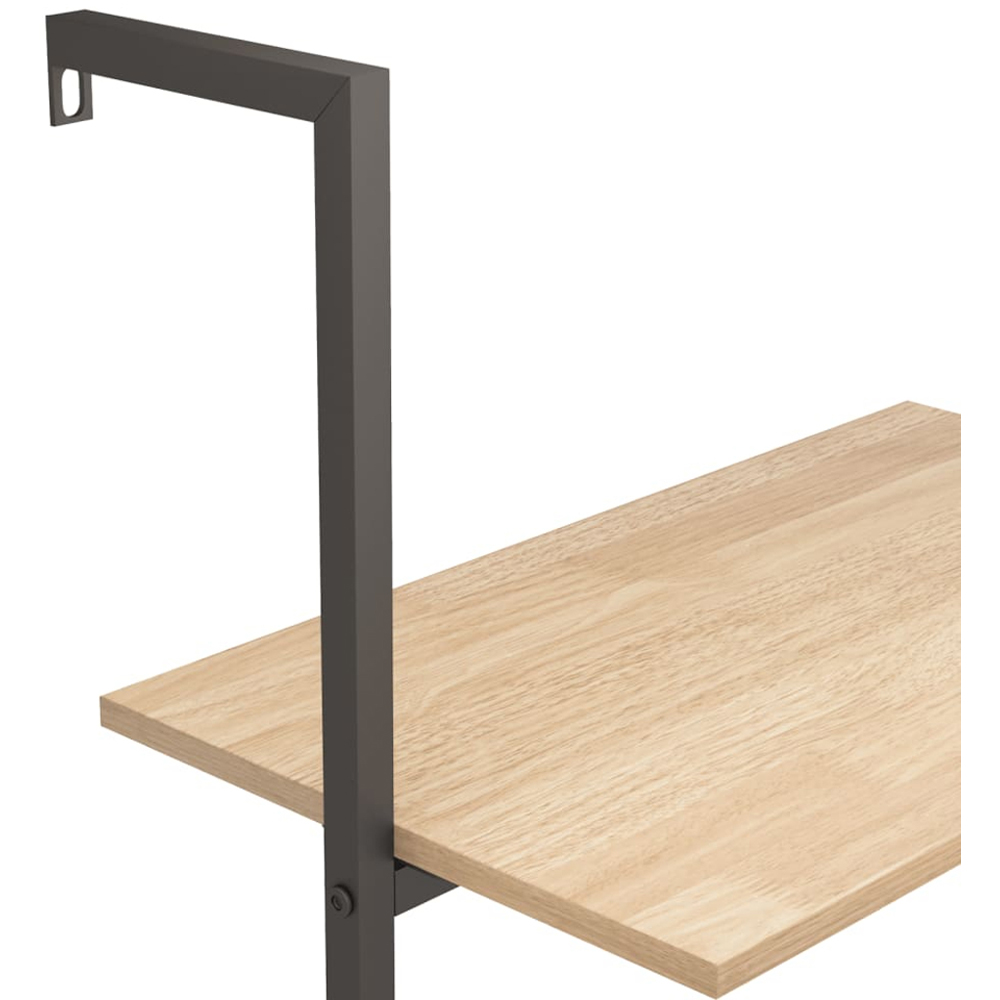vidaXL 4-Tier Light Brown and Black Leaning Shelf Image 5