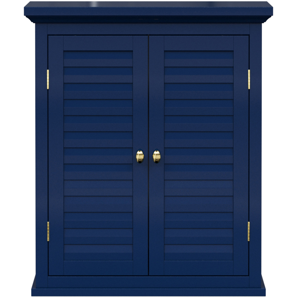 Teamson Home Glancy 2 Shutter Doors Navy Removable Wooden Corner Wall Cabinet Image 2