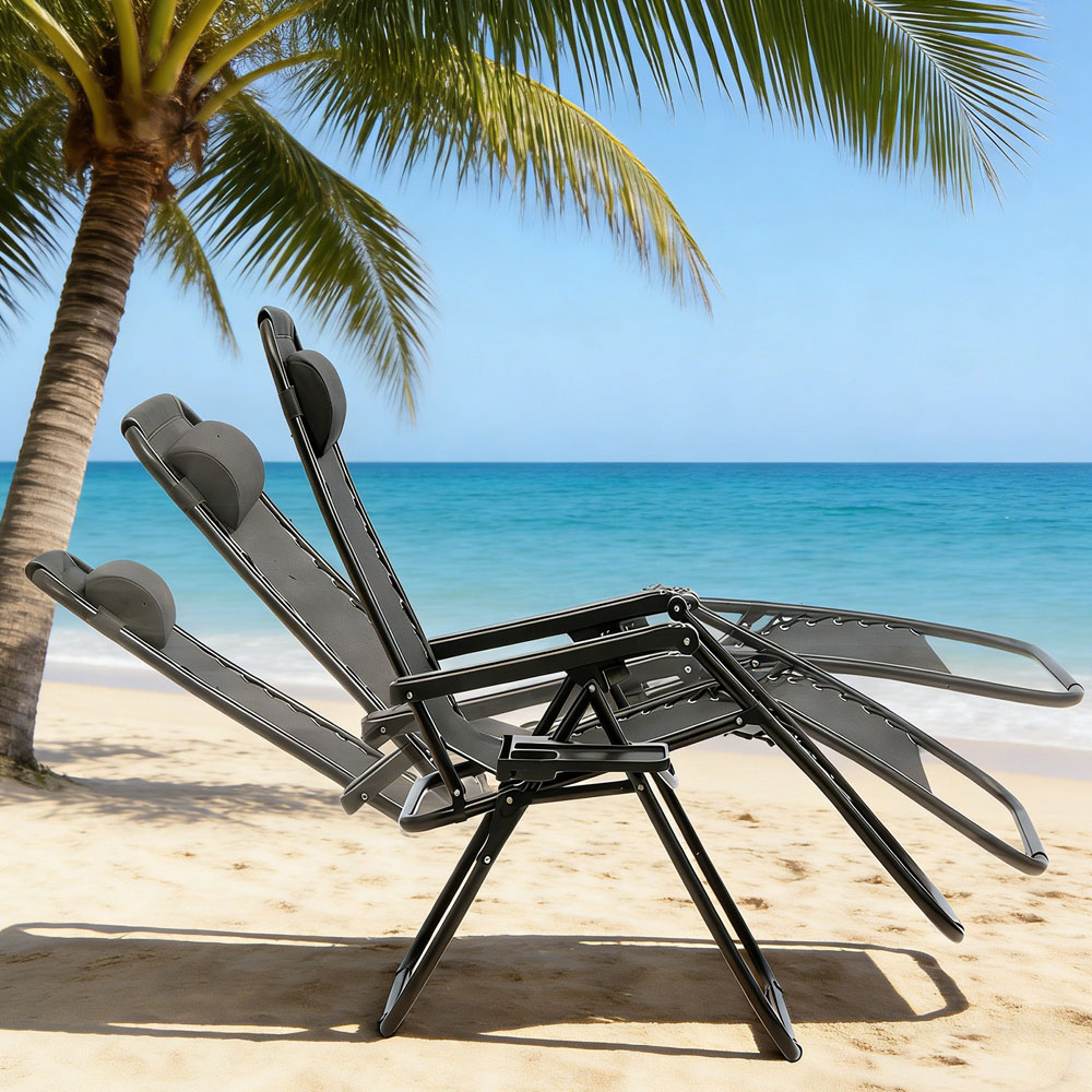Willowmare Black Zero Gravity Lounge Chair 2 Pack Image 4