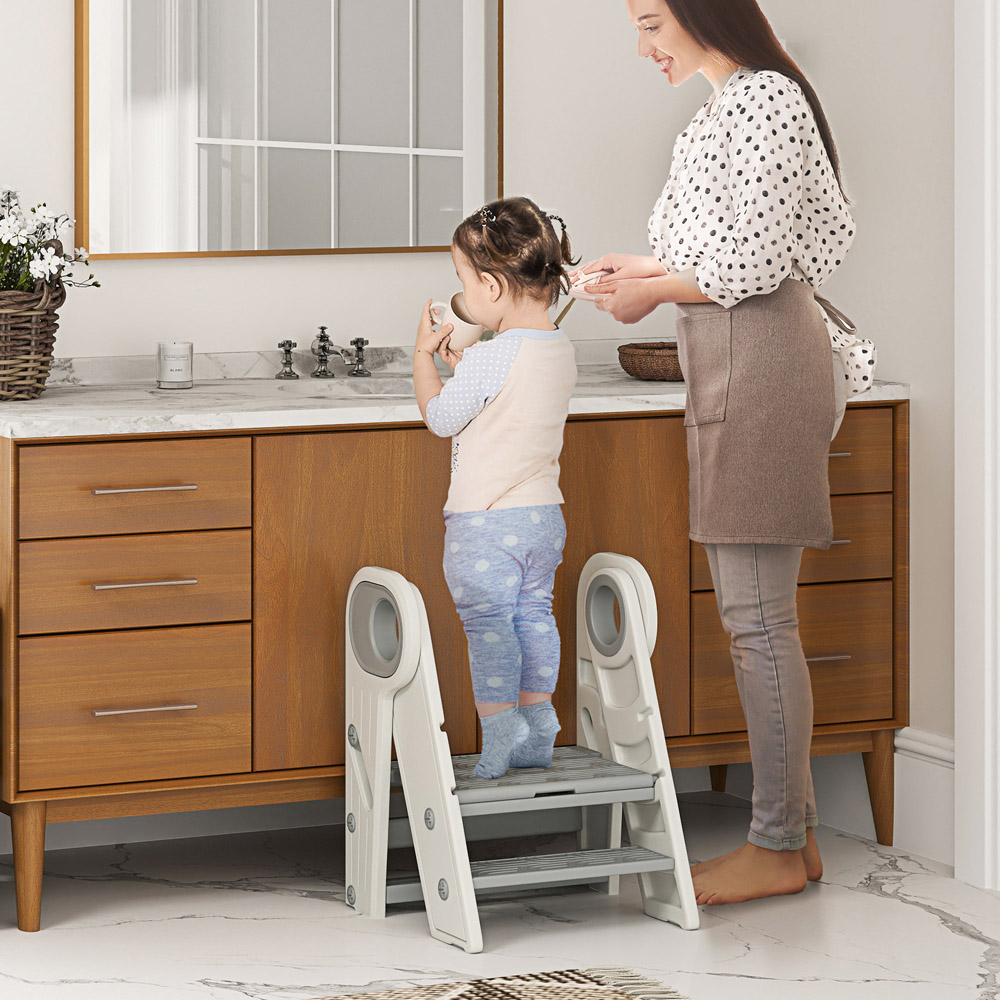 AIYAPLAY Grey Foldable Toddler Tower Image 4