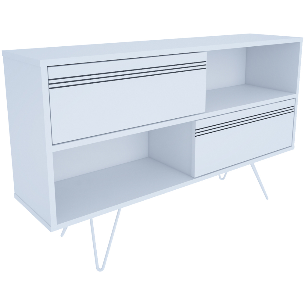 Decorotika Kerby 2 Door 2 Shelf White Modern TV Unit Image 2
