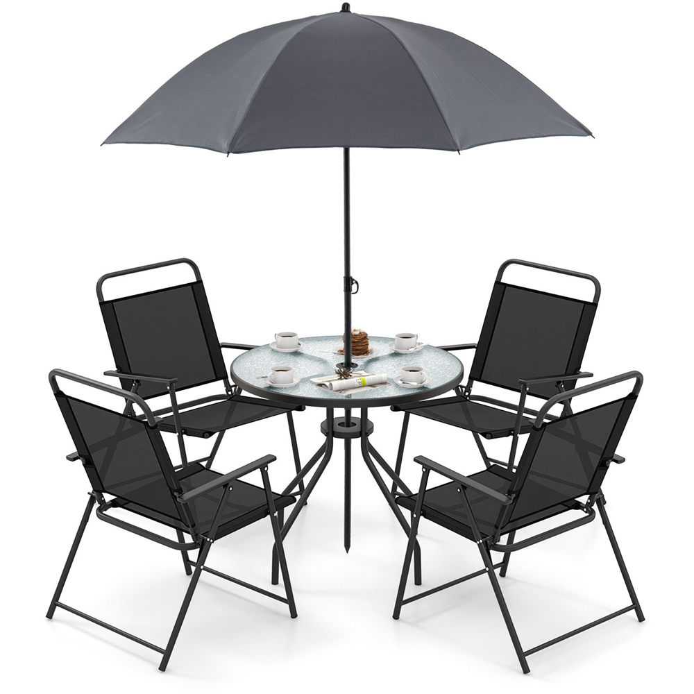 Costway 4 Seater Grey Dining Table Set Image 3