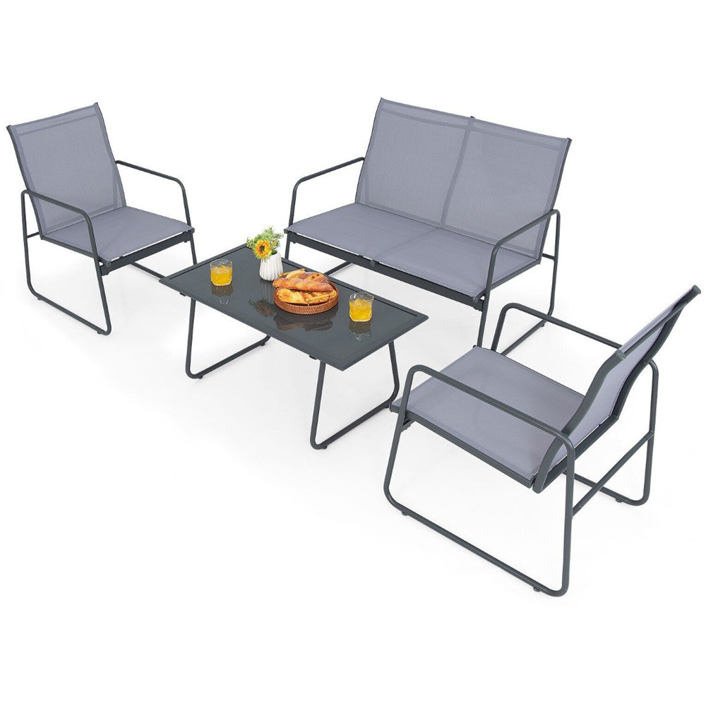 Costway 4 Seater Garden Bistro Set Image 4