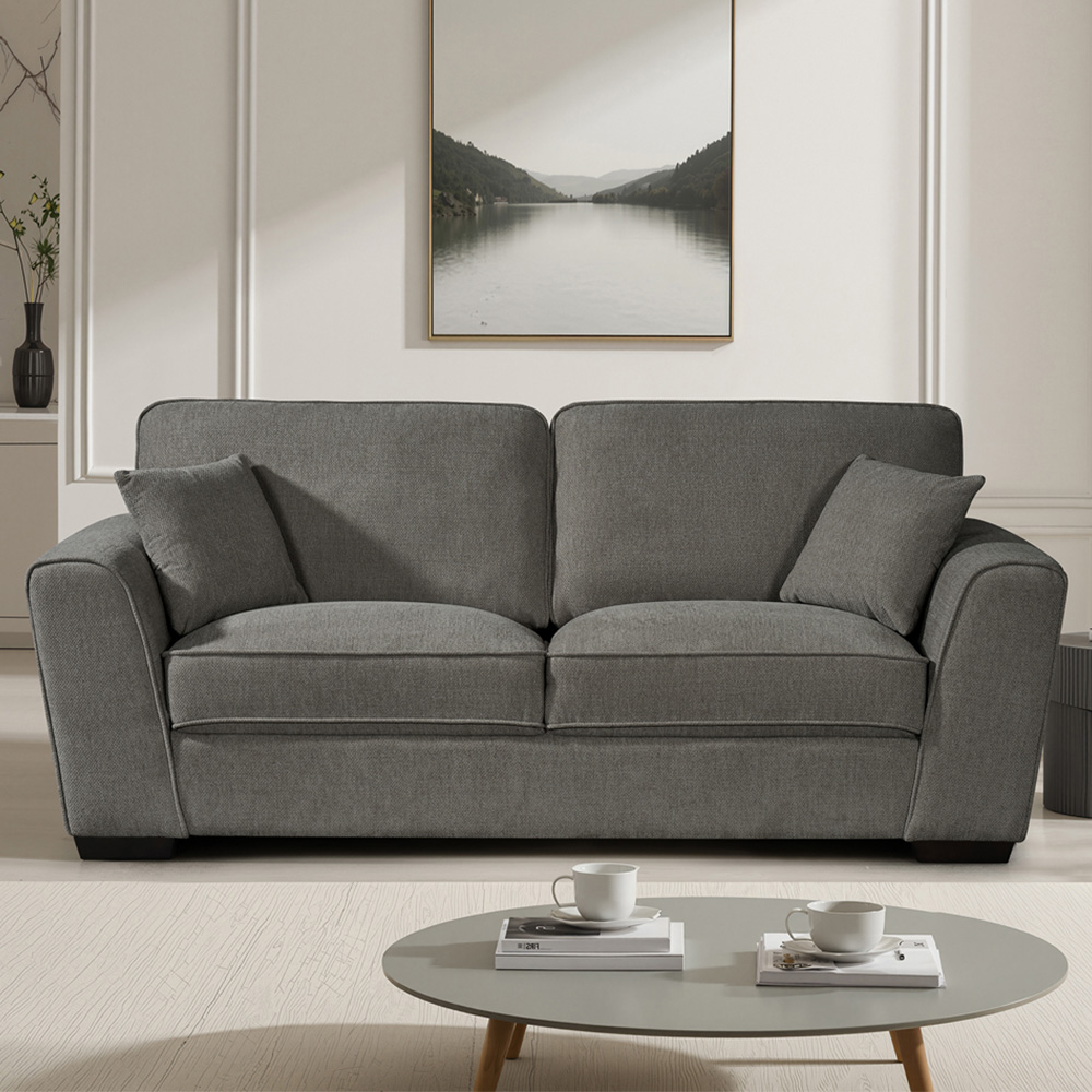 Artemis Home Colman 3 Seater Charcoal Fabric Sofa Image 1