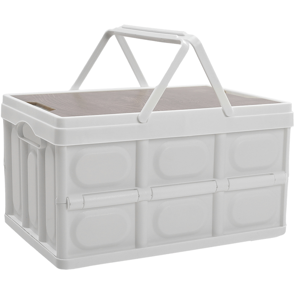 Living and Home White Foldable Camping Storage Box 42.5 x 30cm Image 1
