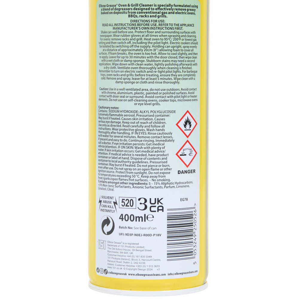 Elbow Grease Oven and Grill Cleaner 400ml Image 3