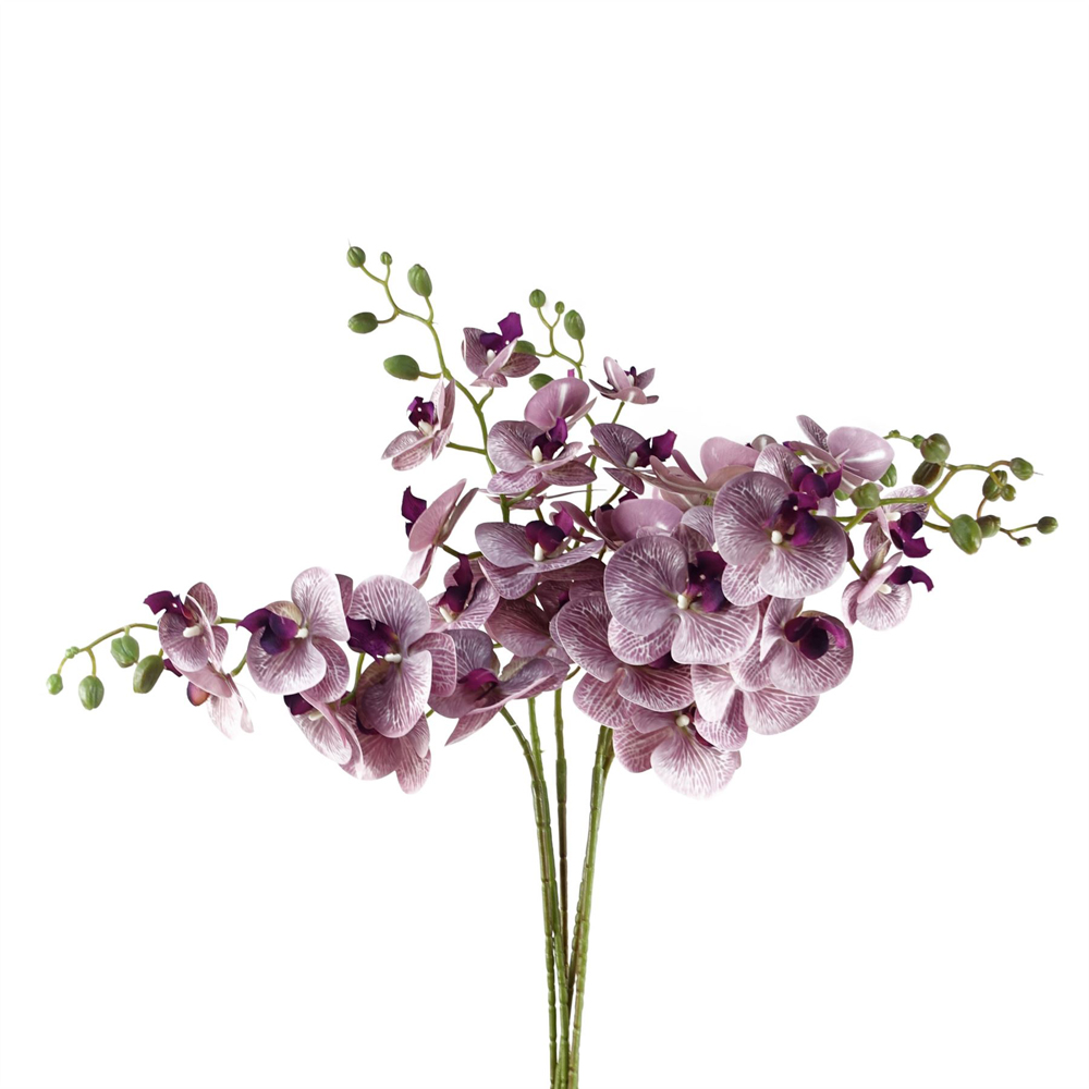 Leaf Phalaenopsis Orchid Purple Single Stem Artificial Flower 3.3ft 6 Pack Image 4