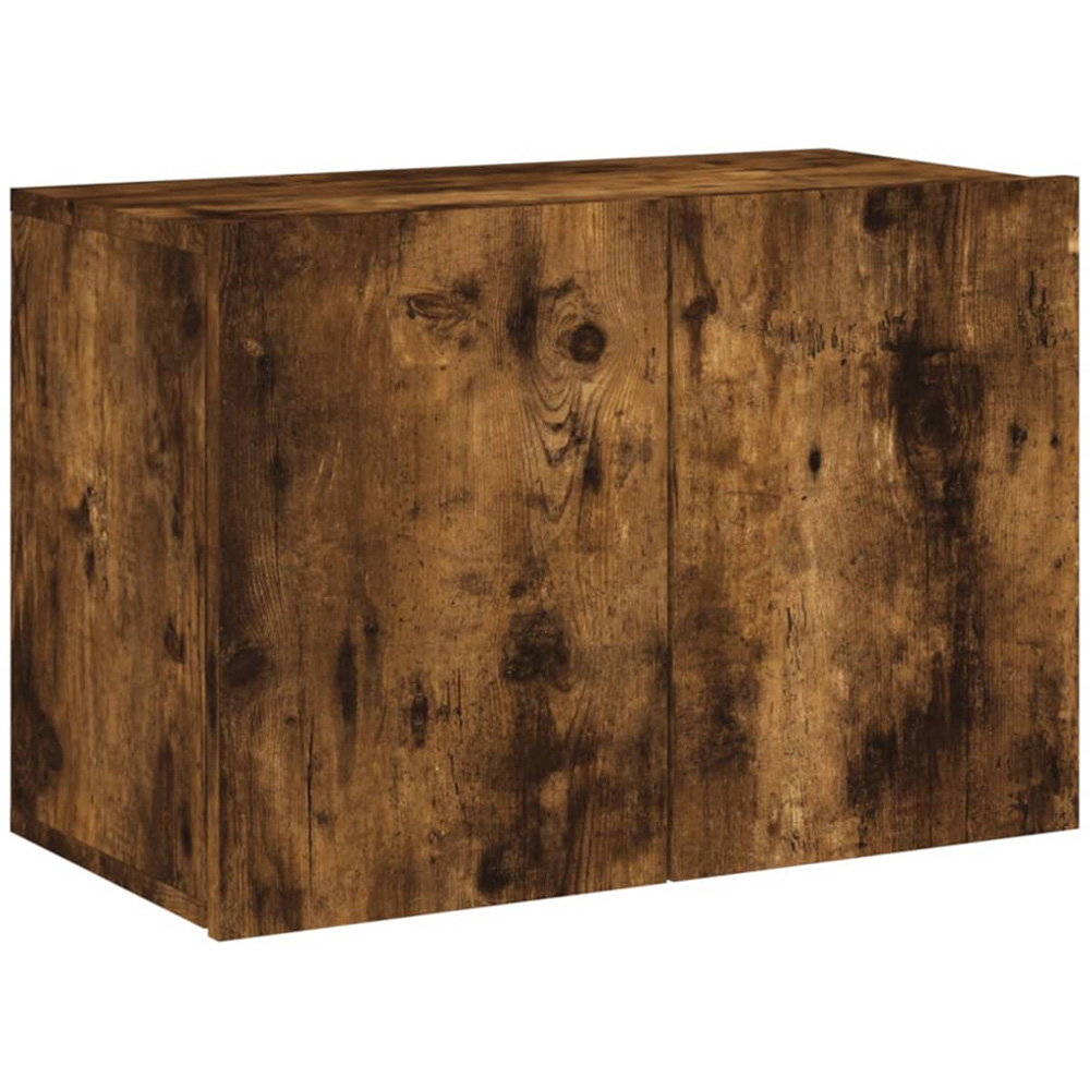 vidaXL 2 Door Smoked Oak Wall Mounted TV Cabinet Image 2