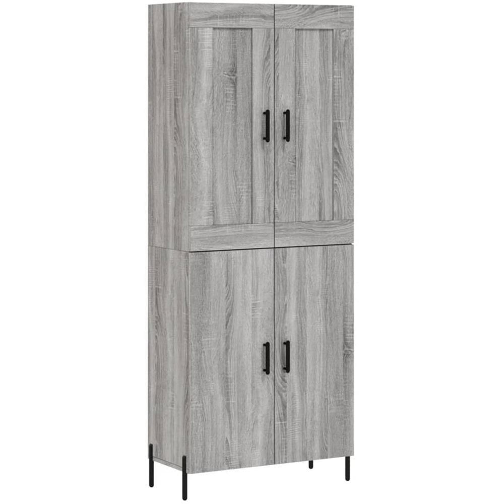 vidaXL 4 Door Grey Sonoma Highboard Image 2