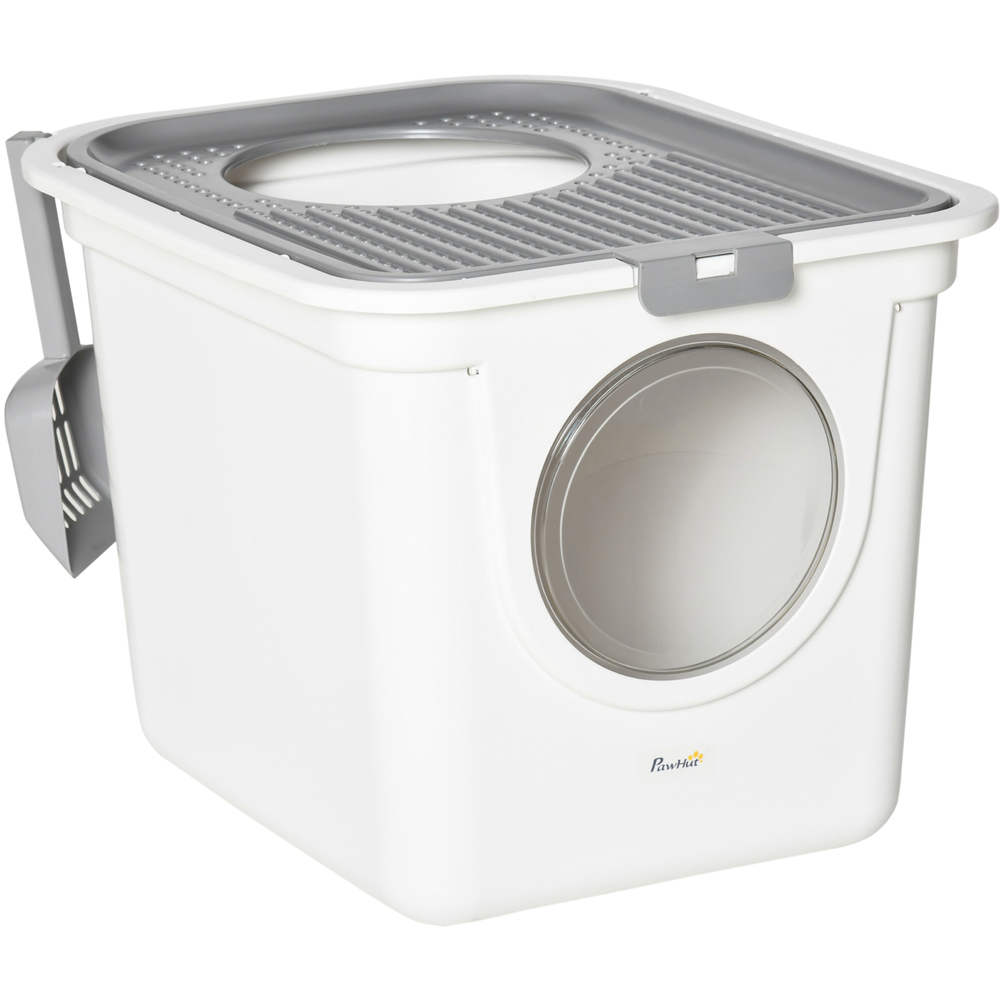 PawHut White Cat Litter Box Image 1