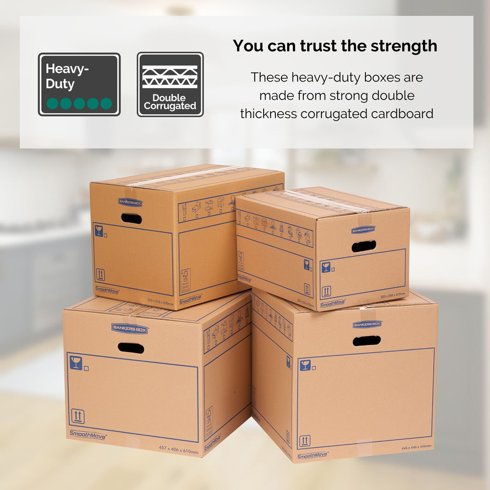 Fellowes SmoothMove 100L Standard Cardboard Box 5 Pack Image 4
