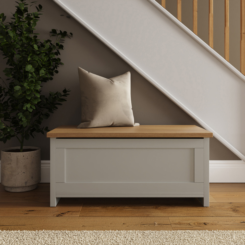 GFW Lancaster Grey Ottoman Storage Bench Image 6