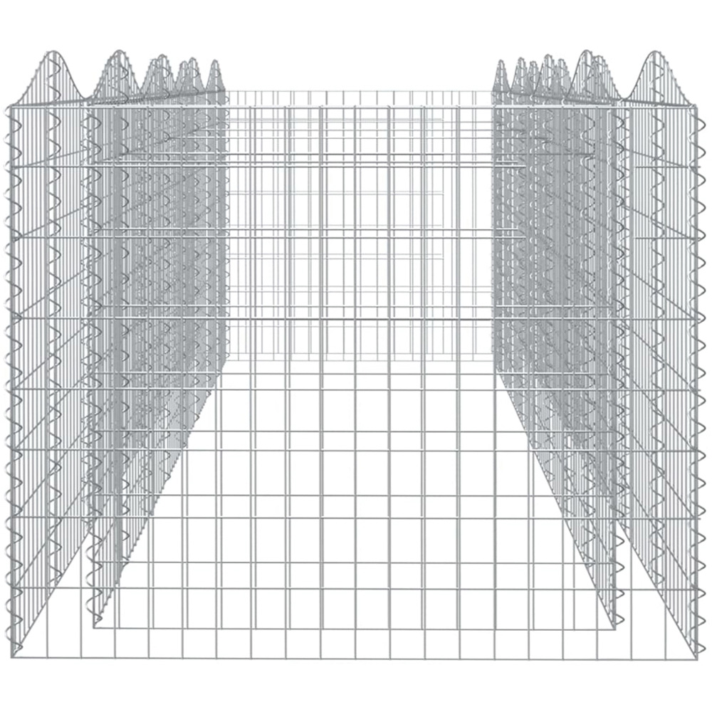 vidaXL Silver Galvanised Iron Gabion Raised Bed 400 x 100 x 100cm Image 3
