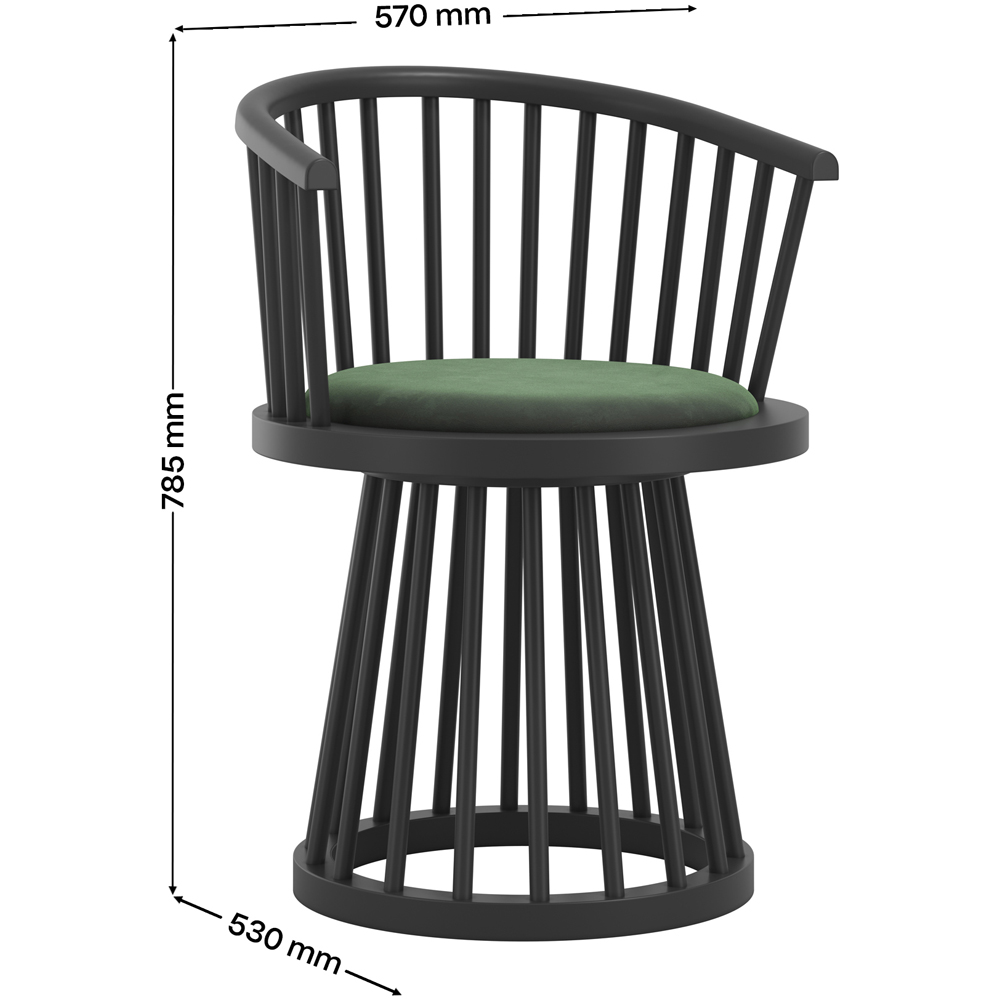LPD Home Lina Forest Green and Black Dining Chair Image 8