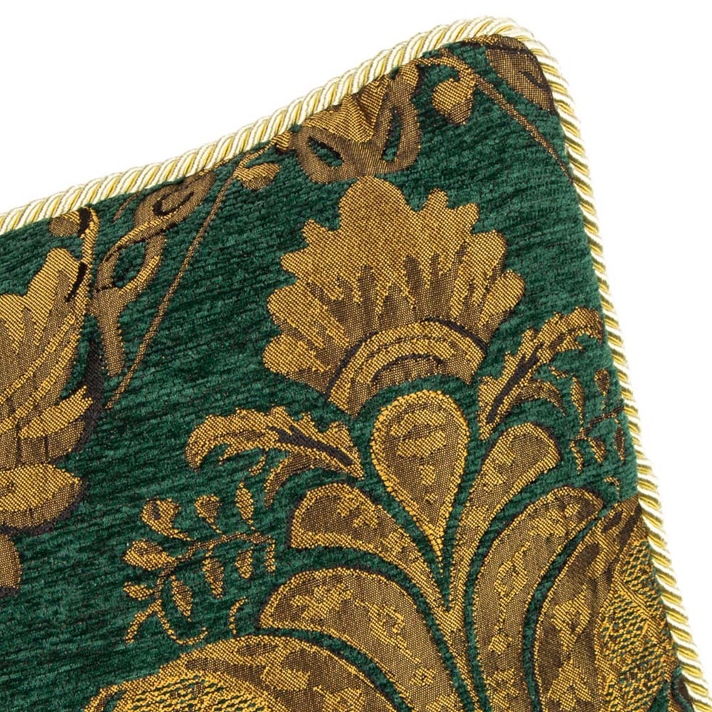 Paoletti Shiraz Emerald Floral Jacquard Cushion Image 4