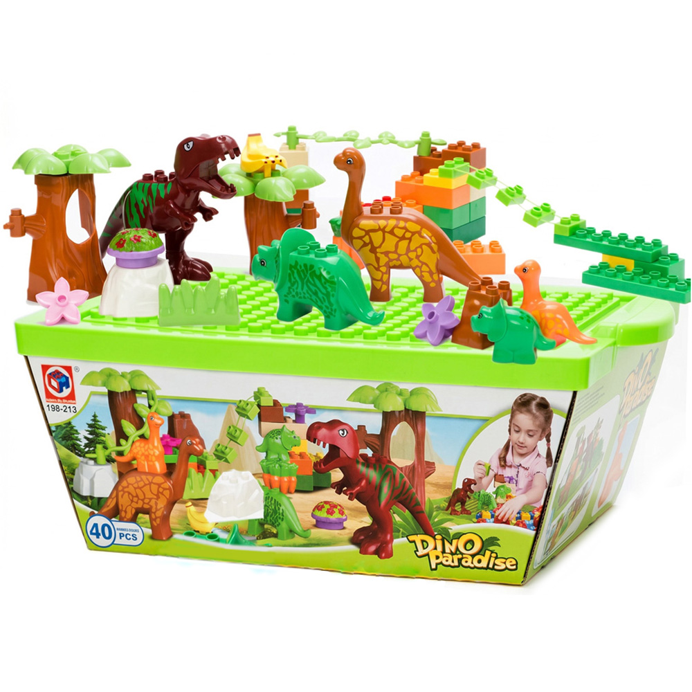 Willowmare 40-Piece Dinosaur Assembling Building Blocks Set Image 1