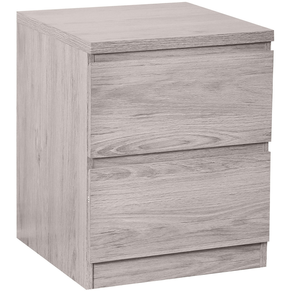 Julian Bowen Jupiter 2 Drawer Grey Oak Bedside Image 2