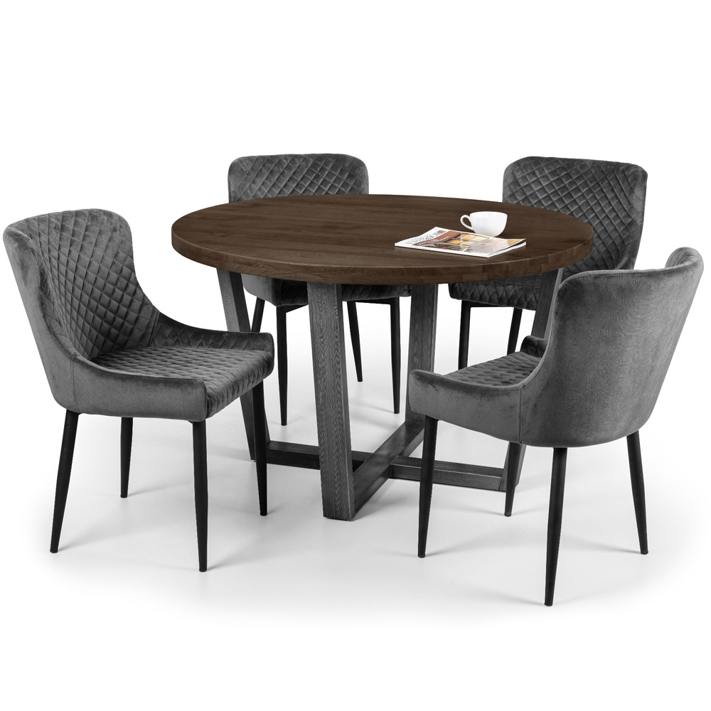 Julian Bowen Brooklyn 4 Seater Round Table Dark Oak Image 4