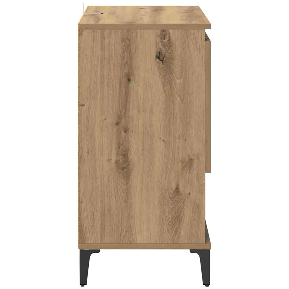 vidaXL 2 Door 2 Shelf Artisan Oak Compact Sideboard Set of 3 Image 6