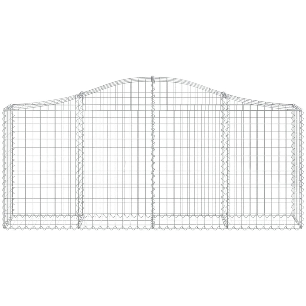 vidaXL Silver Galvanised Iron Arched Gabion Basket 200 x 30 x 80/100cm 25 Pack Image 2