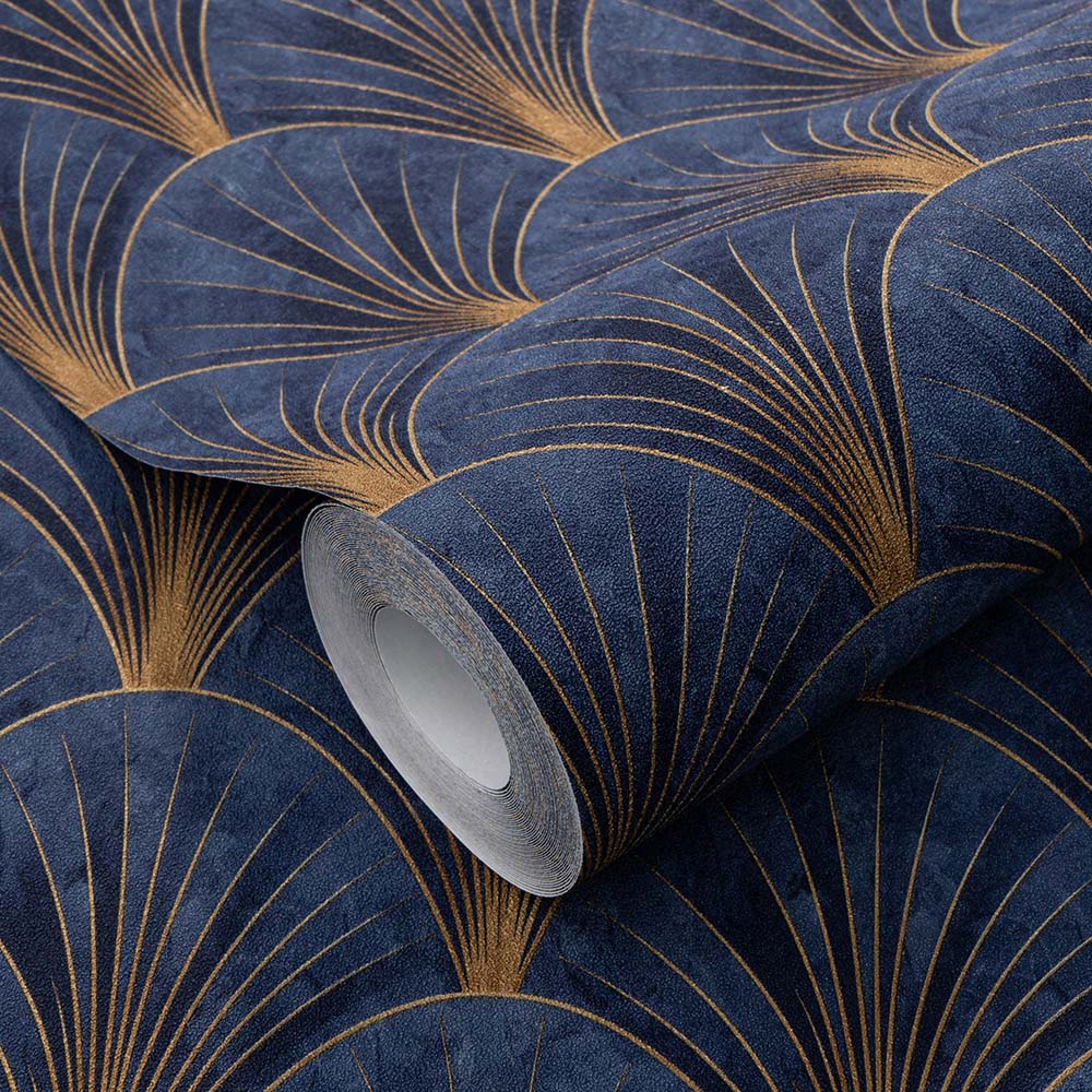 Elle Decoration AvantGarde Blue Vinyl Wallpaper by Erismann Image 3