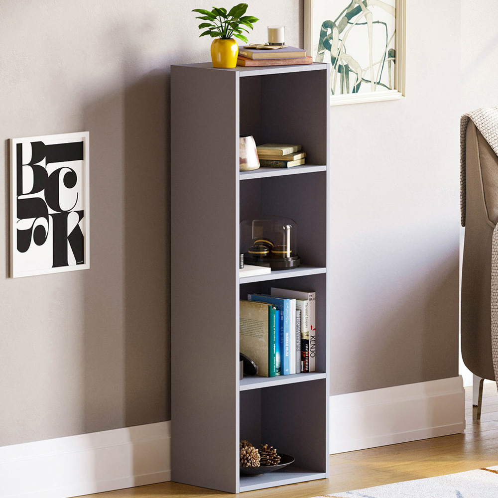 Vida Designs Oxford 4 Shelf Grey Cube Bookcase Image 1