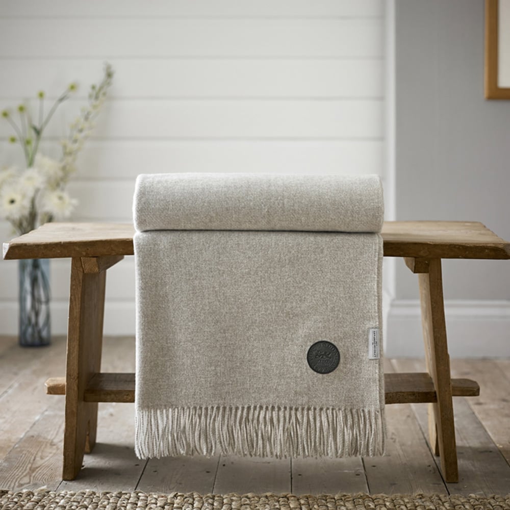The Lyndon Company Arthington Natural Cashmere Throw 130 x 180cm Image 2