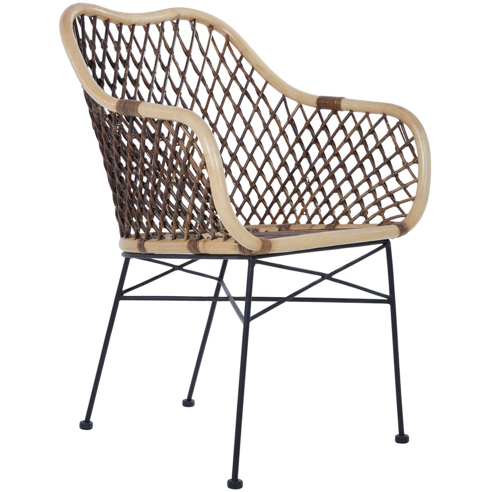 Premier Housewares Manado Natural Rattan and Metal Accent Chair Image 2