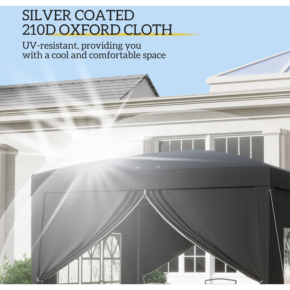 Outsunny 3 x 3m Black Pop Up Gazebo Party Tent Image 6