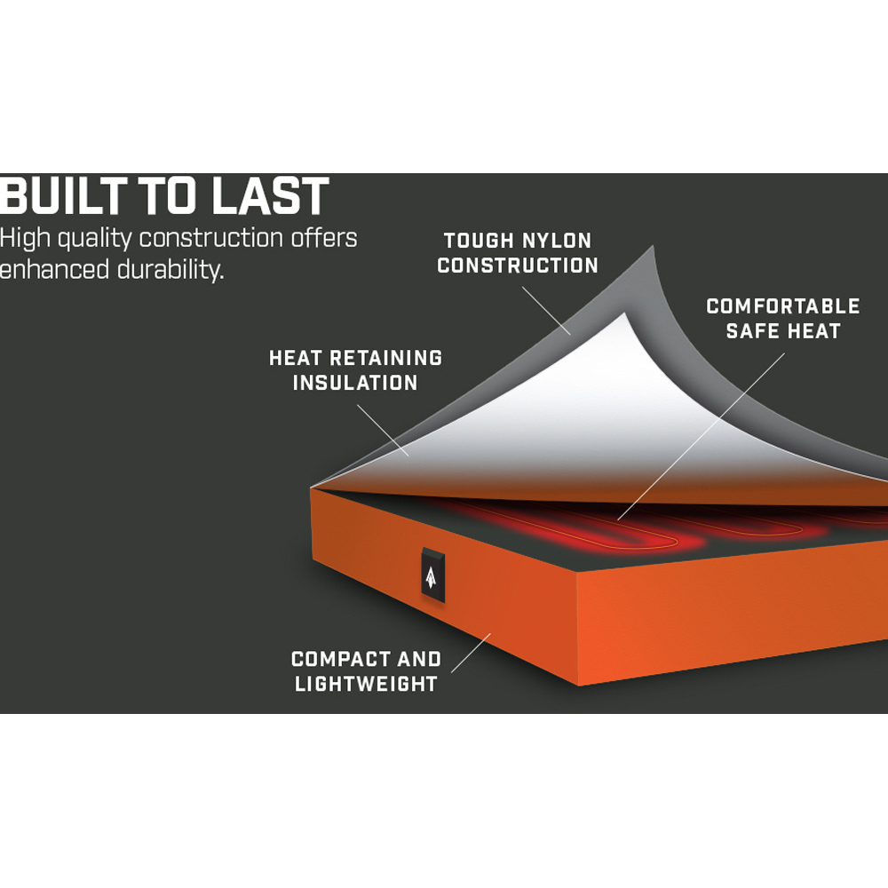 Thaw Black and Orange Rechargeable Heated Seat Pad with Built-In Power Bank Image 4