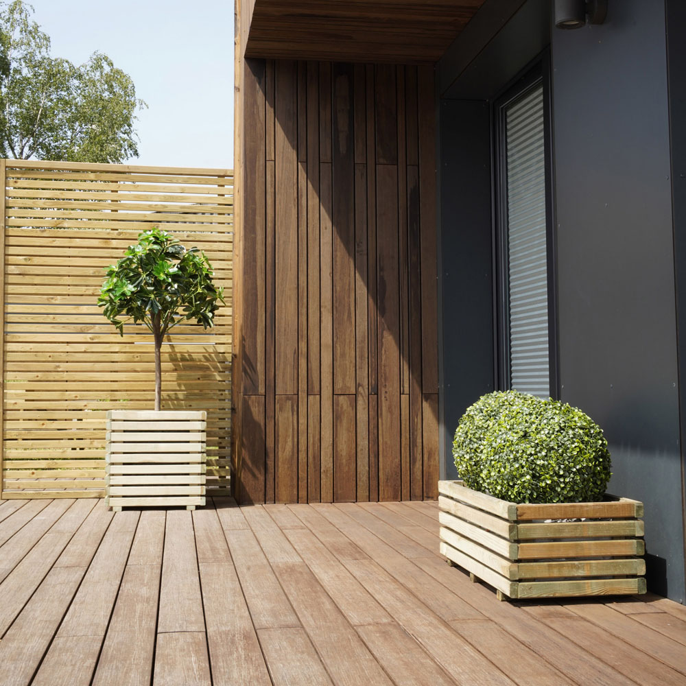 Cerland Kub Wooden Rectangular Planter 80cm Image 5