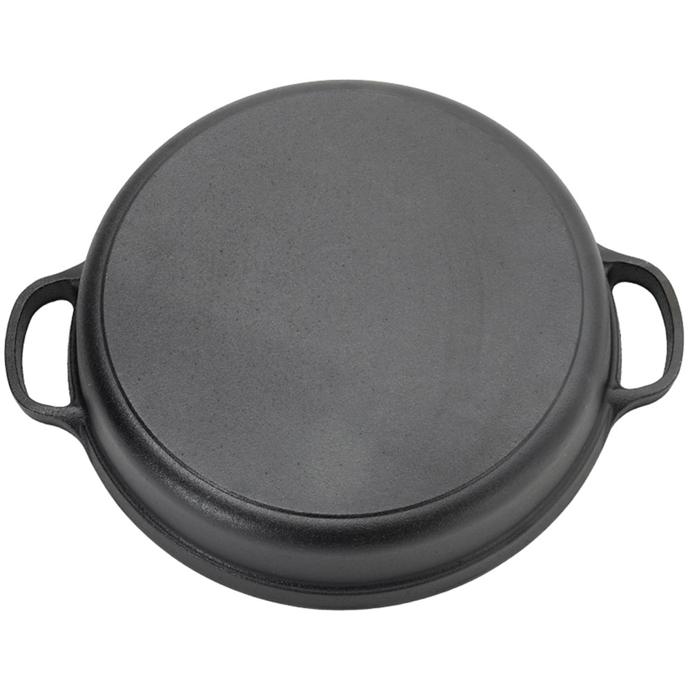 Living and Home Cast Iron Skillet with Double Handles 28cm Image 4