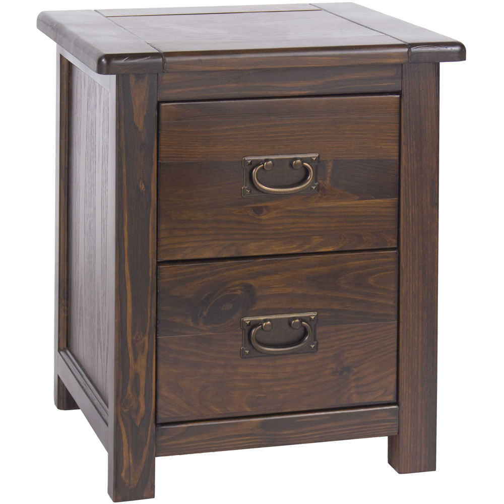 Boston 2 Drawer Dark Lacquer Bedside Table Image 3