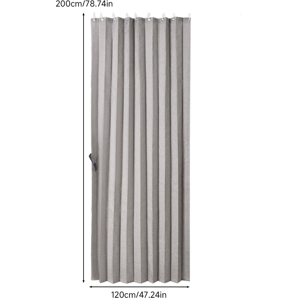 Living and Home Grey Faux Linen Semi-Sheer Pleated Folding Panel Curtain 120 x 200cm Image 9