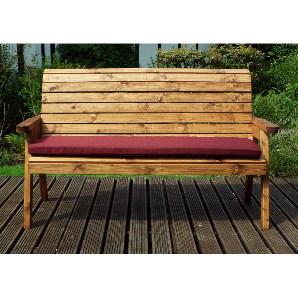Charles Taylor 3 Seater Winchester Bench with Red Cushions Image 2