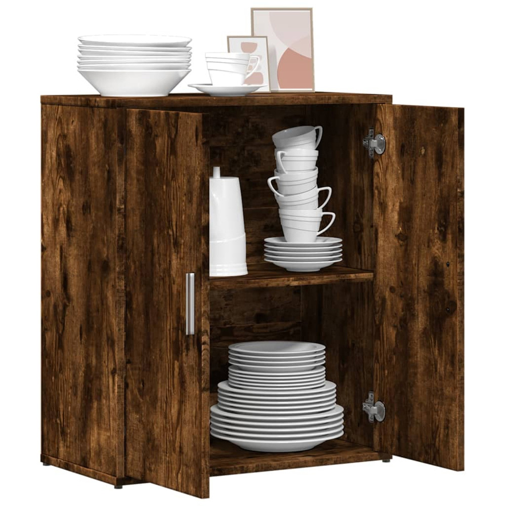 vidaXL 2 Door Smoked Oak Sideboard Image 4