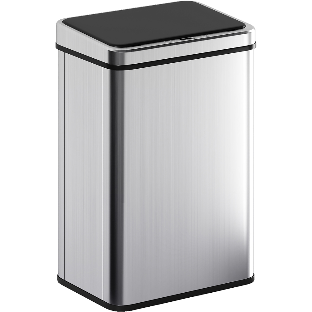 HOMCOM Silver Sensor Bin with Soft-Close Lid 40L Image 1