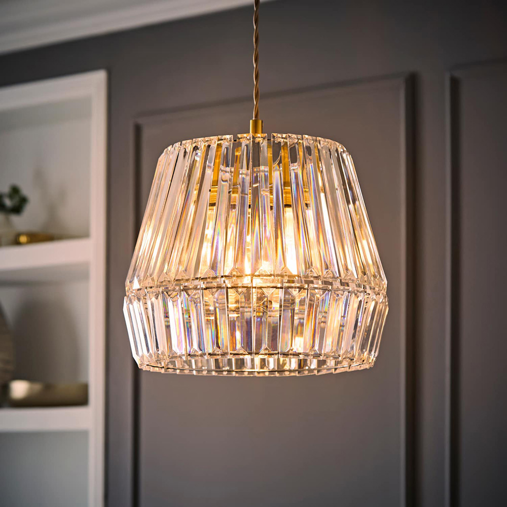 ValueLights Ellese Diamond Acrylic Easy Fit Ceiling Pendant Light Shade Image 2