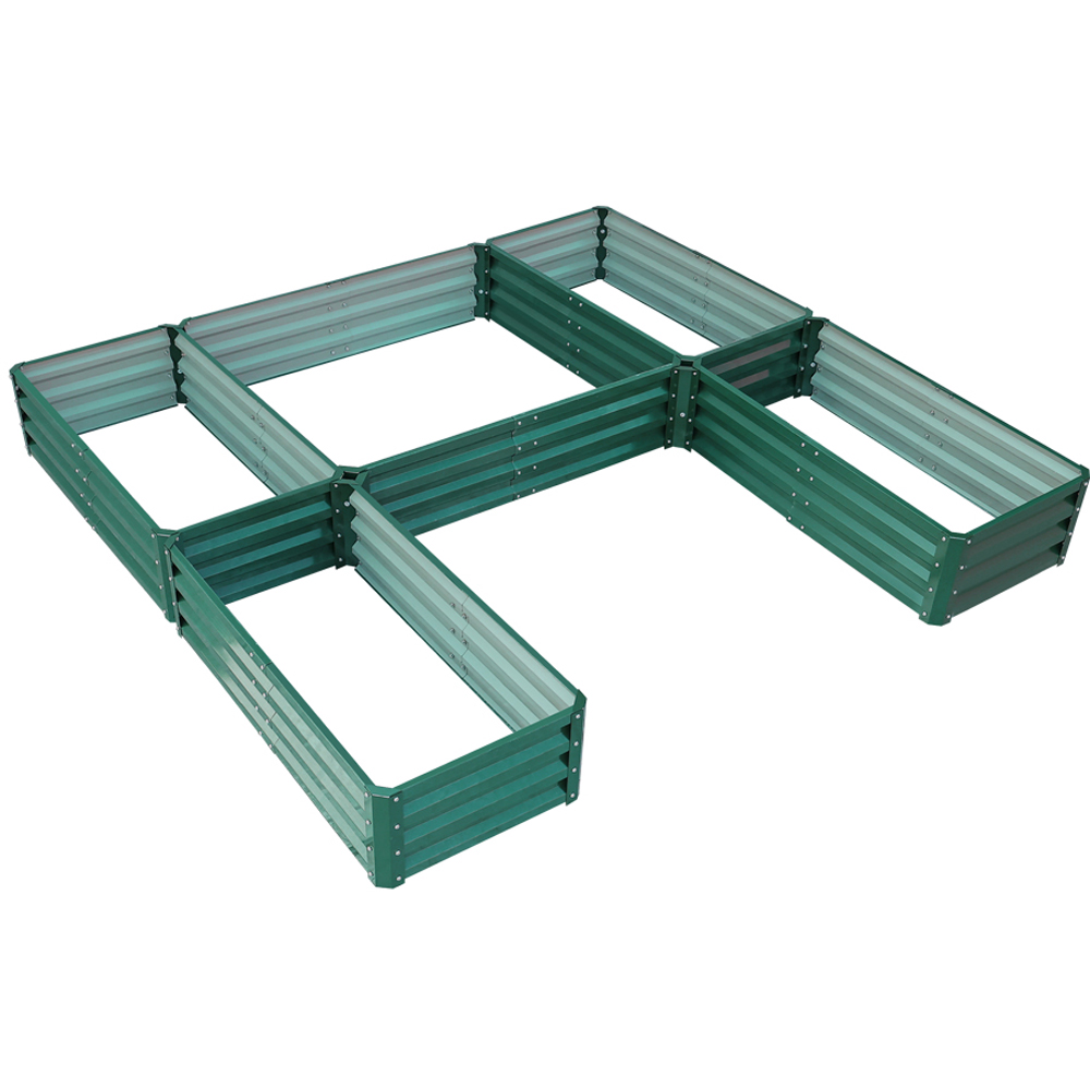 Living and Home 5 Compartment Green U-shaped Metal Raised Garden Bed Image 1