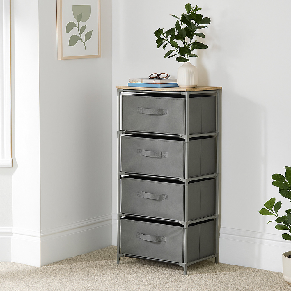 Avilo 4 Drawer Grey Chest of Drawers Image 5