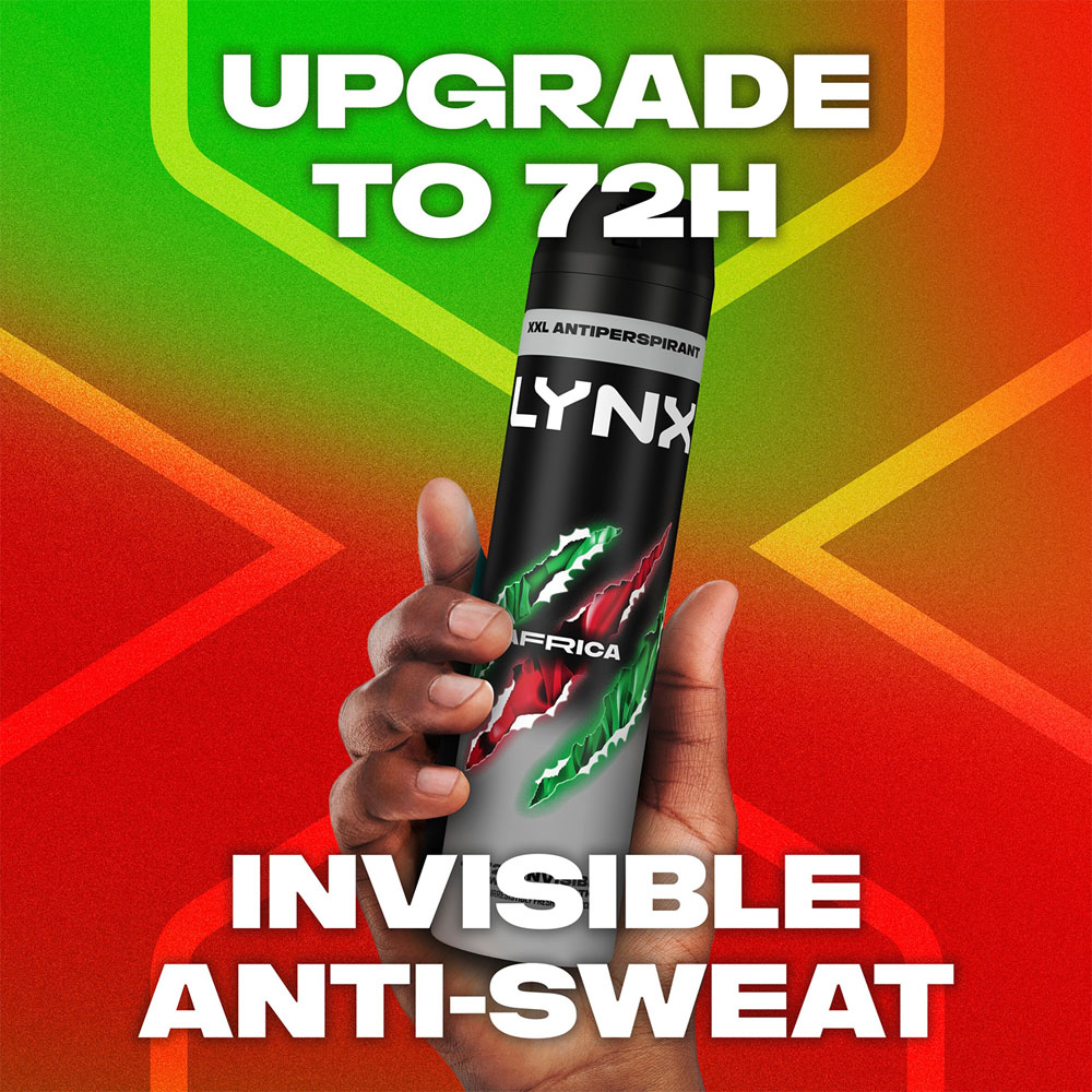 Lynx XXL Africa 72H Sweat Protection Anti-Perspirant Deodorant 250ml 3 Pack Image 8