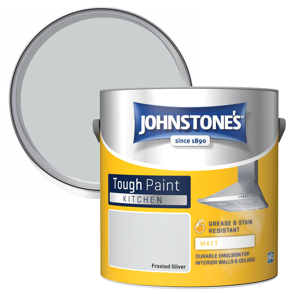 Johnstone's Kitchen Frosted Silver Matt Emulsion Paint 2.5L Image 1