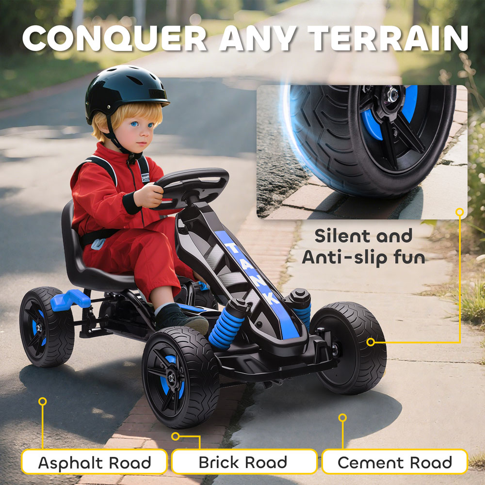 Tommy Toys Kids Pedal Go Kart with Automatic Clutch Blue Image 6