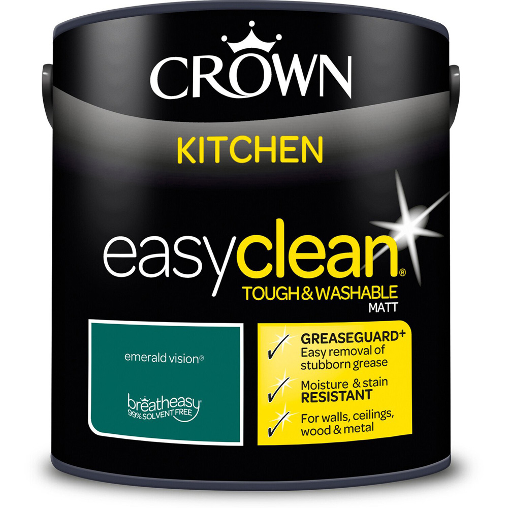 Crown Easyclean Kitchen Paint 2.5L - Emerald Vision Image 2