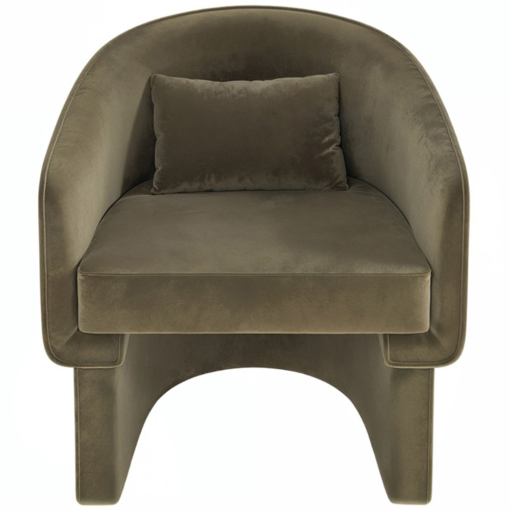 Solace+Co Lowen Khaki Velvet Accent Chair Image 2