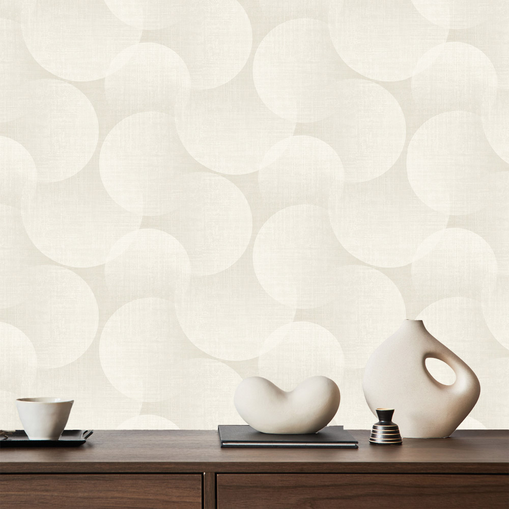 Belgravia Decor Zambaiti Parati Marrakech Large Orb Light Cream Wallpaper Image 2