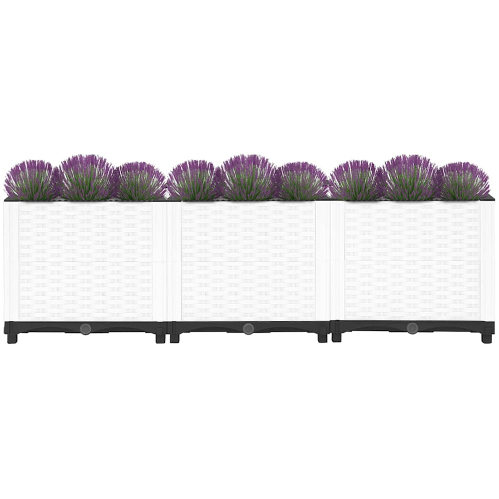 vidaXL White Polypropylene Raised Garden Bed 38 x 40 x 120cm Image 3