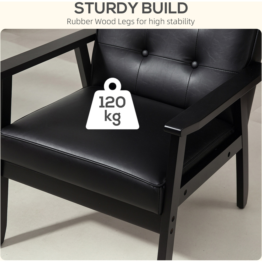 Portland Black Accent Chair with Armrest Image 7