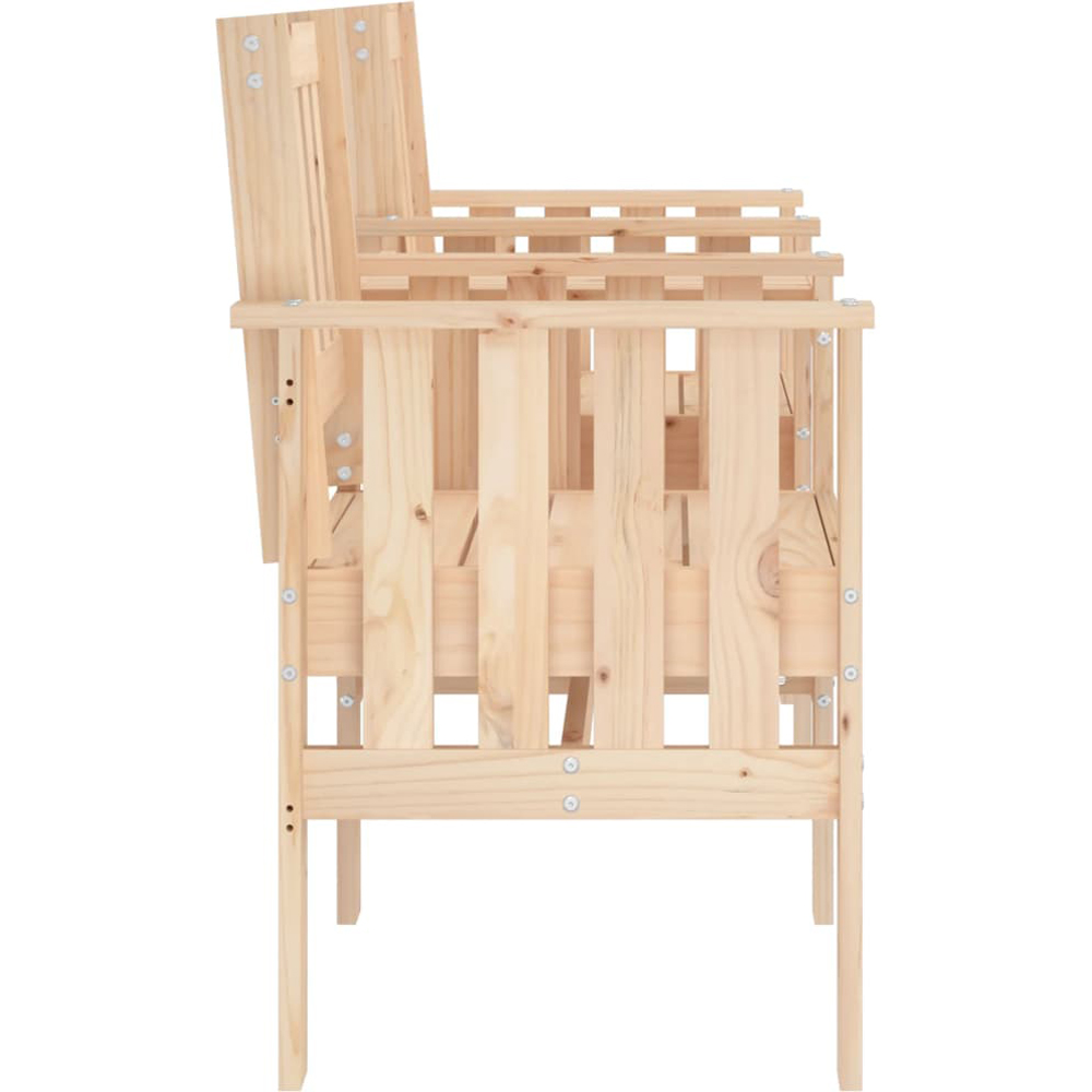 vidaXL 2 Seater Natural Solid Pine Wood Slatted Garden Companion Seat Image 5
